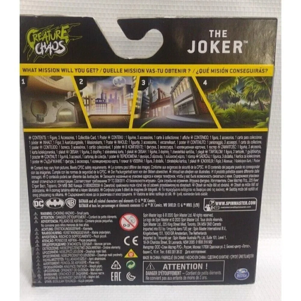 RARE BATMAN IN BOX MISTAKE DC The Joker gold action figure SPIN MASTER 2020 NEW
